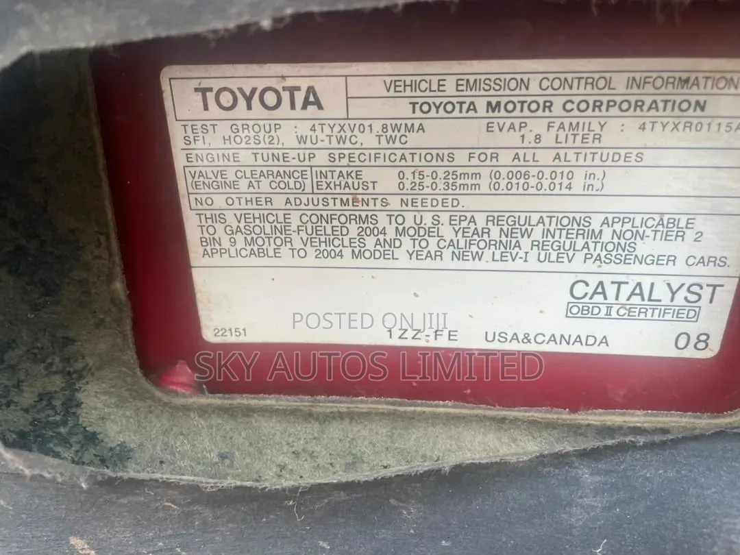 Toyota Corolla LE 2004 Red