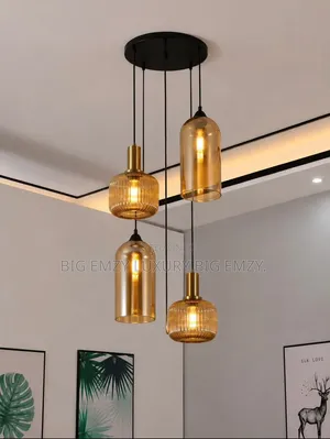 Golden 4 Drop Pendant Lights .