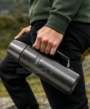 Thermos Gun Metal 1.2L King Stainless Steel Flask Vacuum
