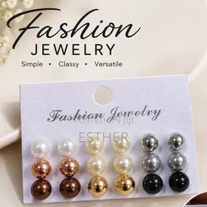 Jewellery Set of 9 Multicolour Stud Earrings
