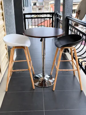 Modern Bar Table and 2 High Chairs Set