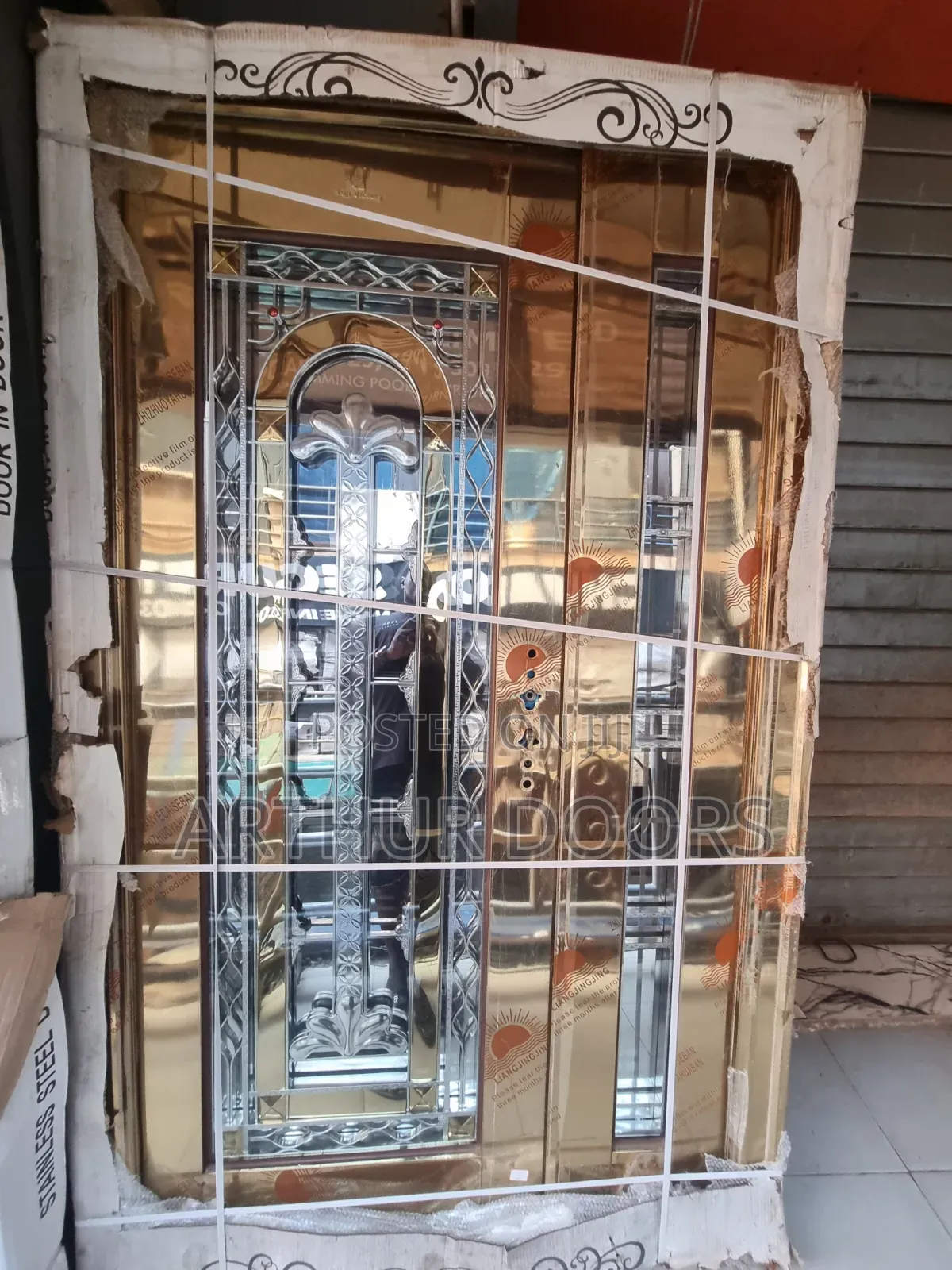 Gold Glass Doors