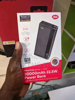 Itel 30000mAh, Bright Touch,Fast Charging Power Bank BLK