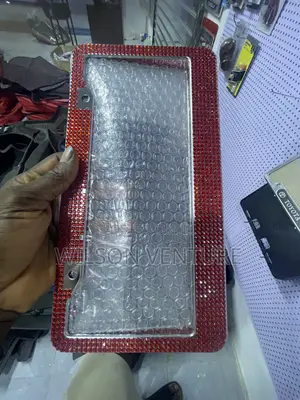 Red With Stone Universal Plate Number Frame