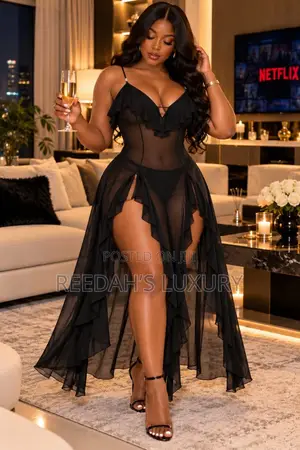 Seductive Ruffle Mesh Sexywear & Lounge Set