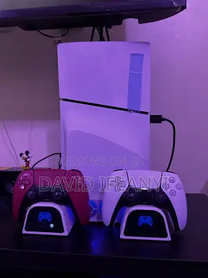 PS5 Slim With Two Controllers and Charging/Cooling Station