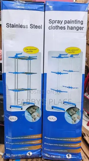 Home 3-Layer Clothes Drying Rack With Hanger