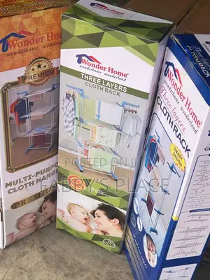 Home 3-Layer Clothes Drying Rack With Hanger