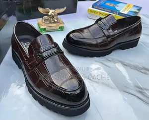 Croco-Pattern Men's Chunky Loafers Size 41-46