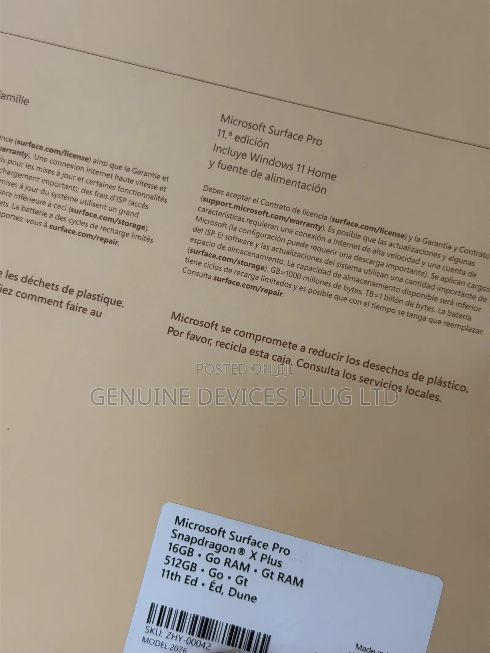 New Microsoft Surface Pro 11th Edition, a Copilot+ PC 16GB SSD 512GB