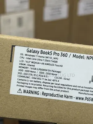 New Laptop Samsung Galaxy Book5 Pro 1GB Intel Core Ultra 7 SSD 1T