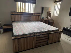 6by6 Bedframe With Mattress, Side Drawer, Mirror Desk