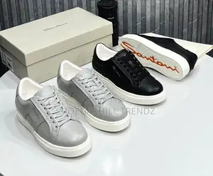 Men Santoni Leather Sneakers