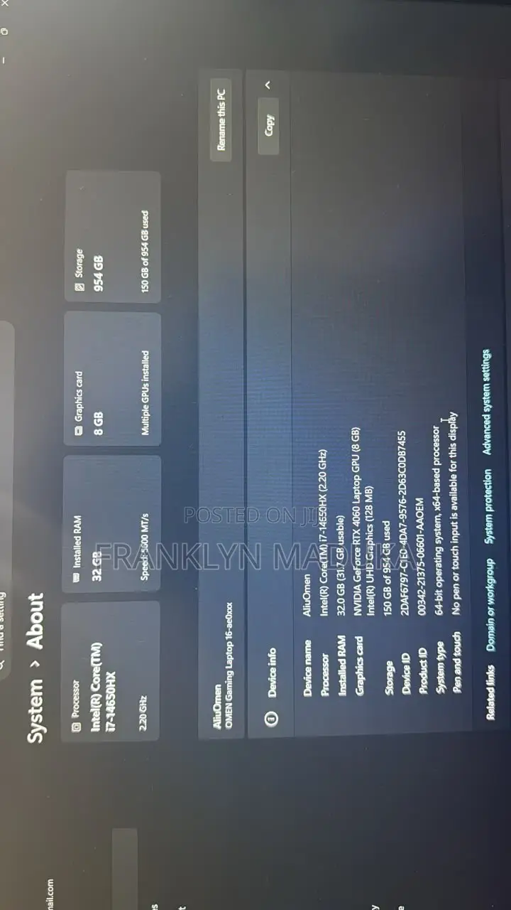 Laptop HP Omen 16 32GB Intel Core i7 SSD 1T