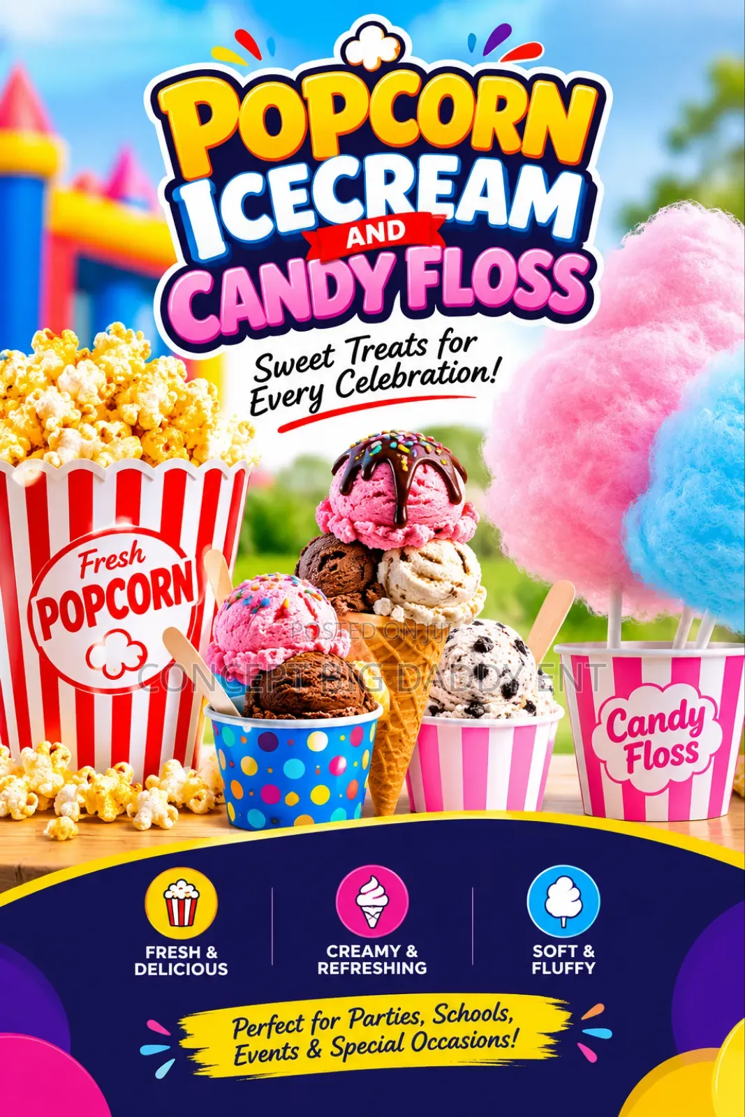 Cotton Candy Ice Cream Popcorn Services