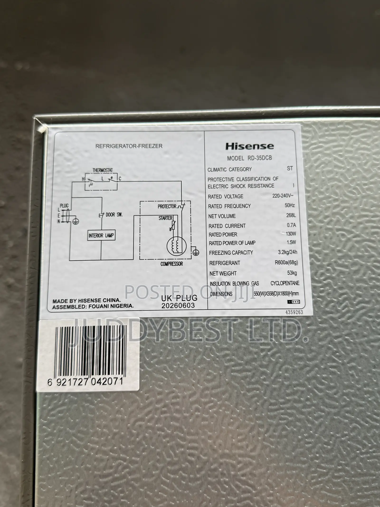 Hisense Bottom Freezer Refrigerator 35DCB 264L