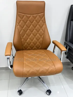 Luxury Quilted Executive Office Chair – Caramel Brown