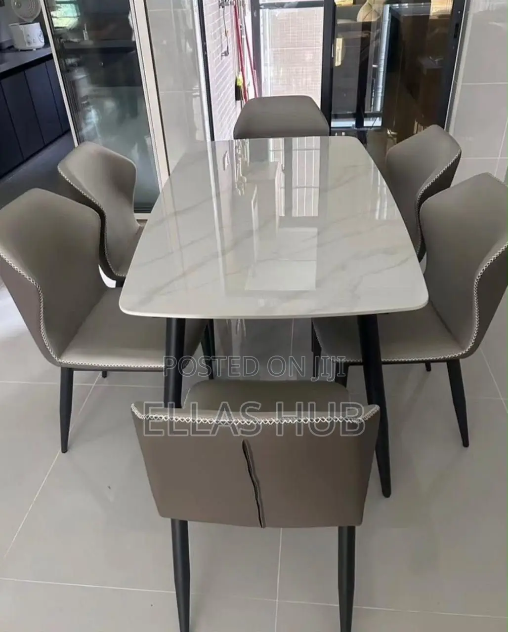 6 Seater Marble Dinning Chairs & Table