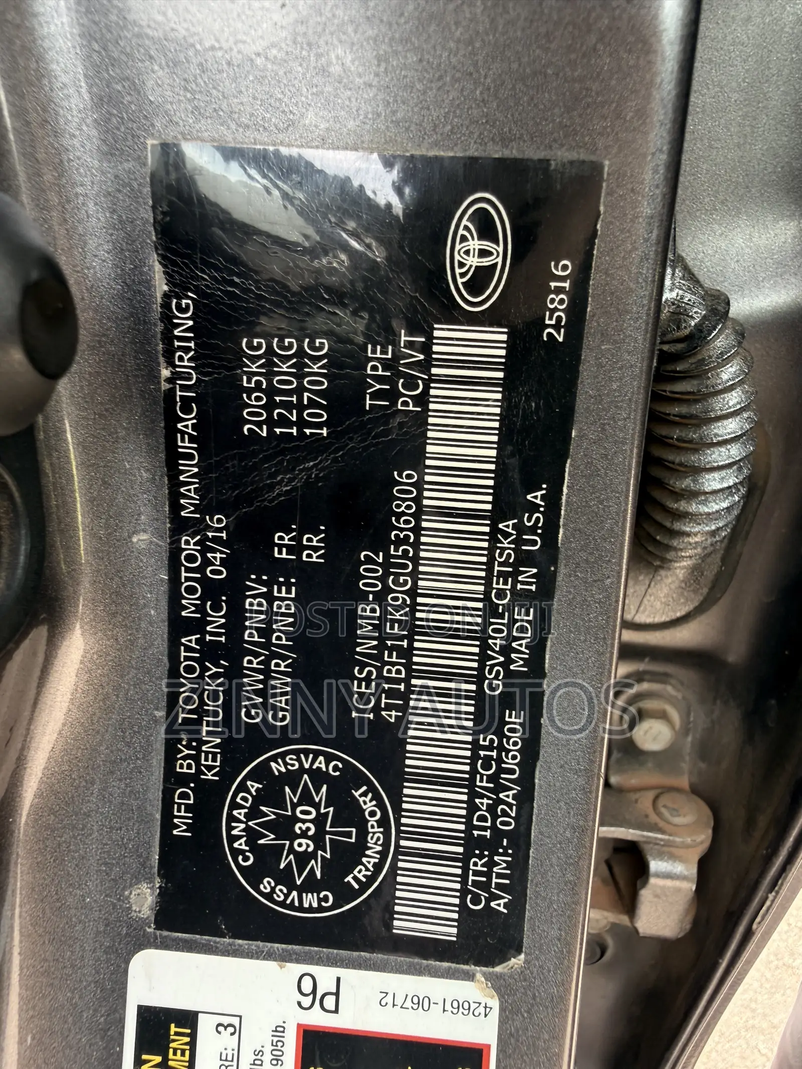 Toyota Camry 2016 Gray