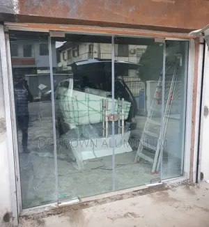 10mm Tempered Glass Shop Entrance Door With Fixed Sides