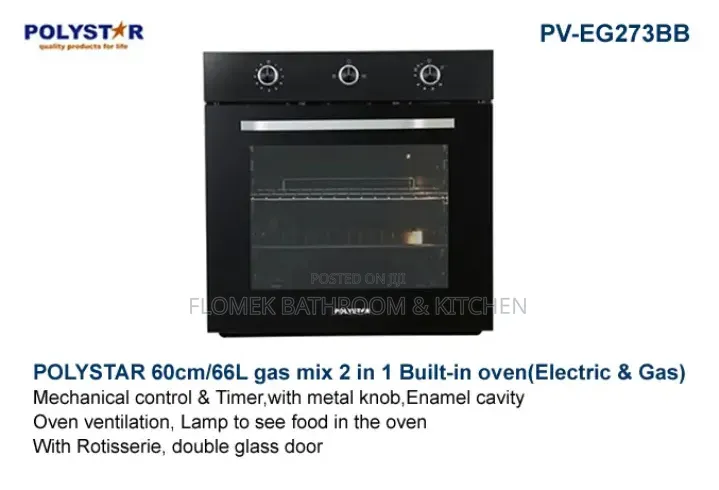 Polystar Built-in Gas & Oven With Digital Clock – Smart Kitchen.