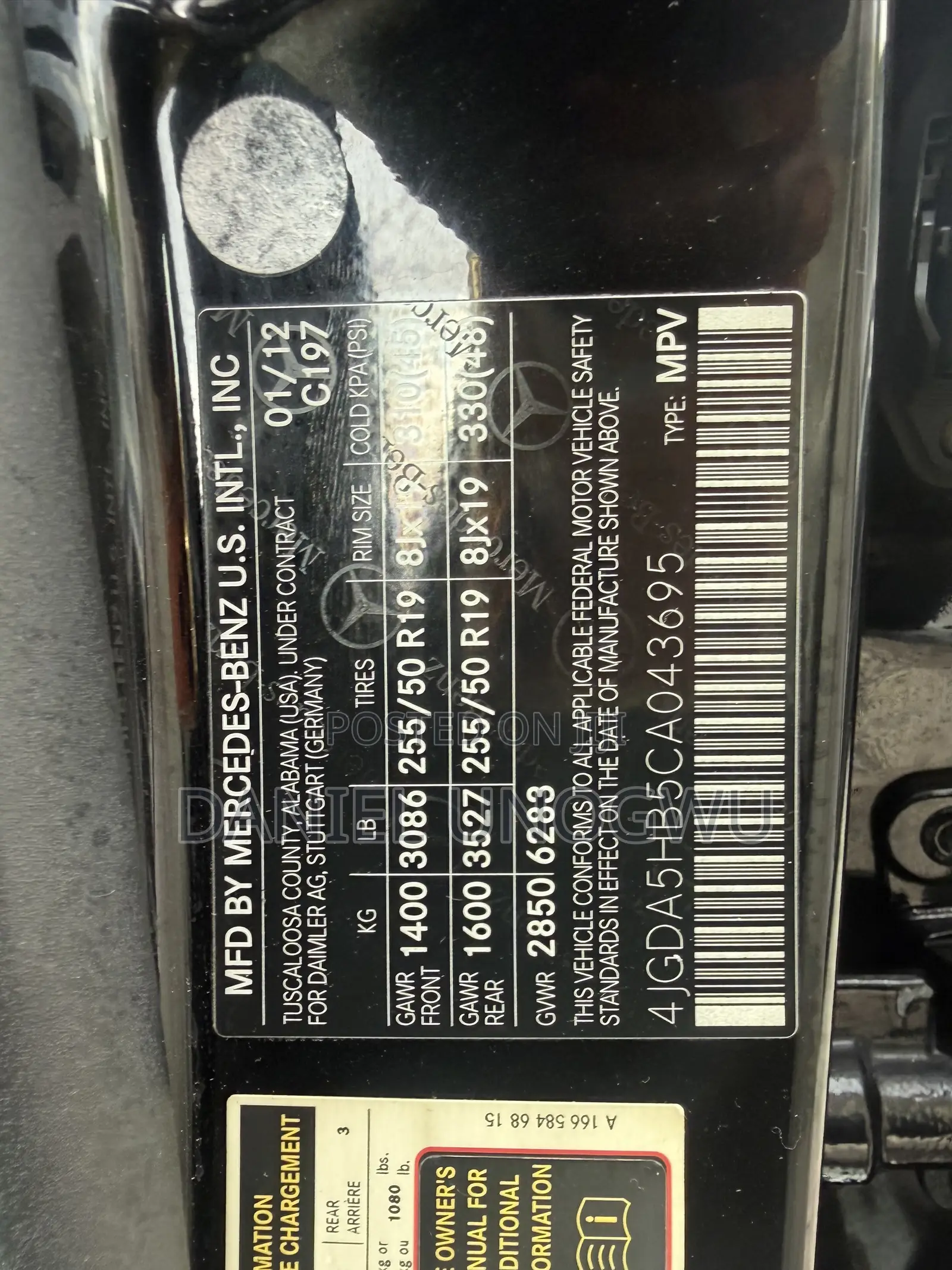 Mercedes-Benz M Class 2012 Black