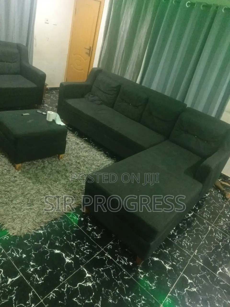L Shape With Single Sofa Neatly Used
