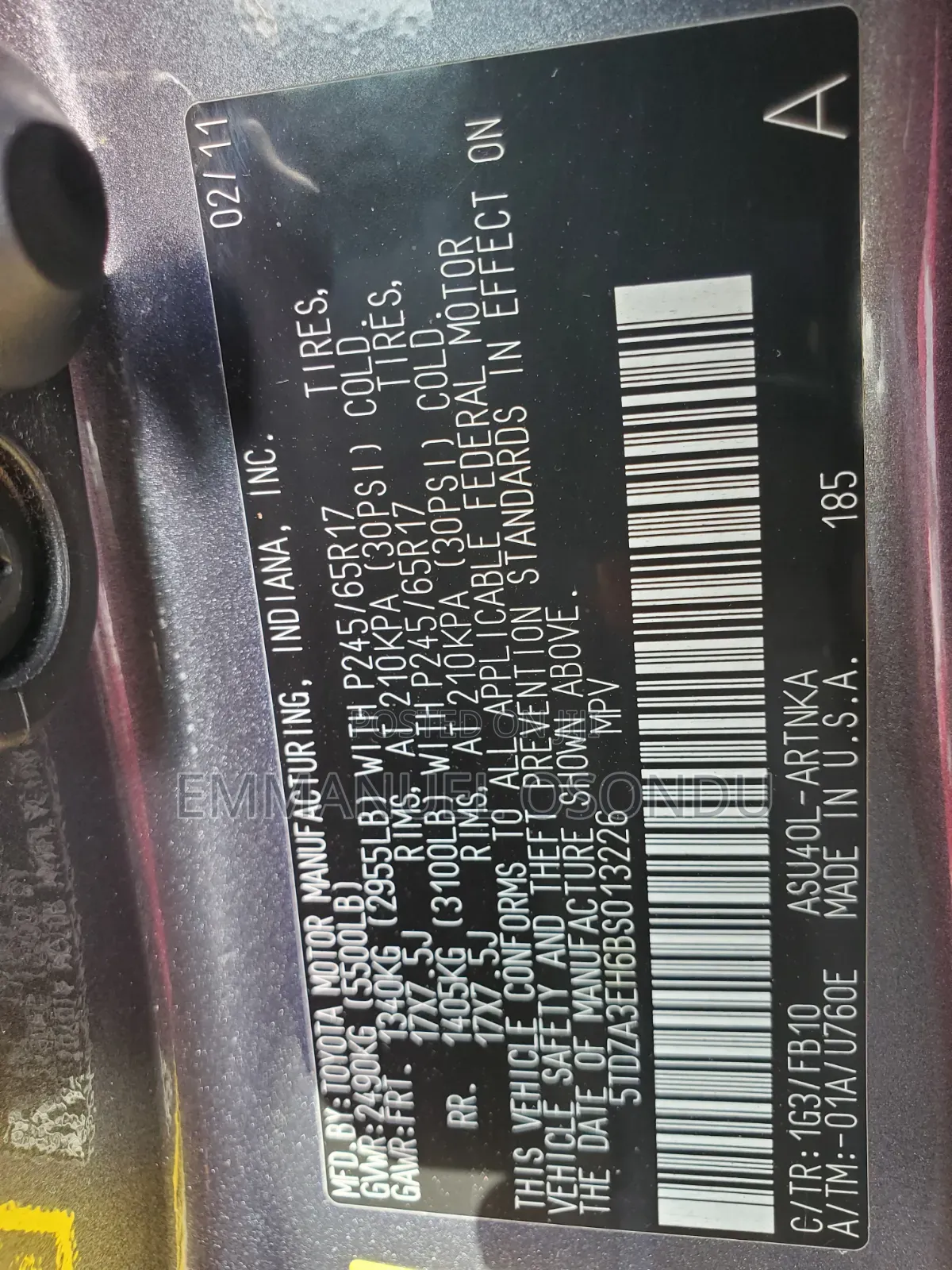 Toyota Highlander 2011 Gray