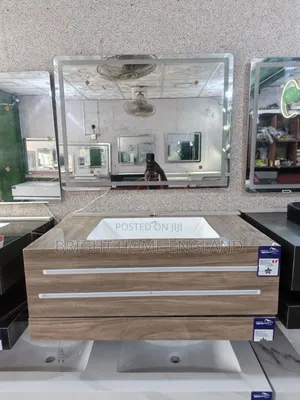 Luxury Wood Ties Cabinet Basin With Mirror