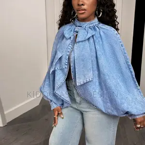 Women’s Bow Tie Sleeve Jeans Tops