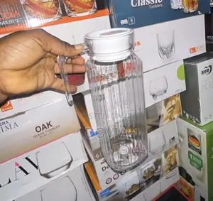 Glass Jug With Lid 1 Liter Ribbed Glass Water Jug