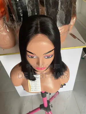 100% Human Hair 10 Inches Bone Straight With 5*5 Closure Sdd, Black