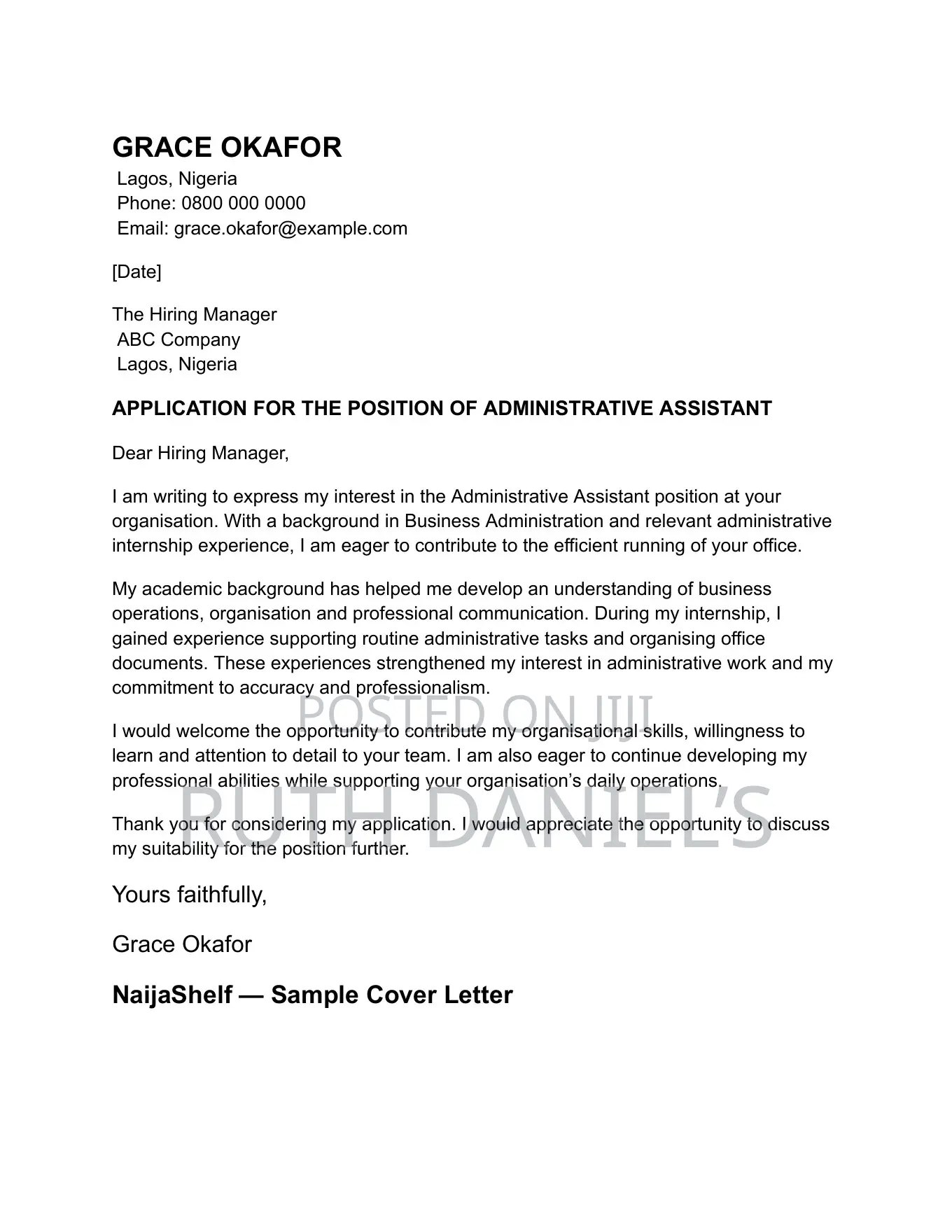 Professional Cover Letter Writing for Job Applications