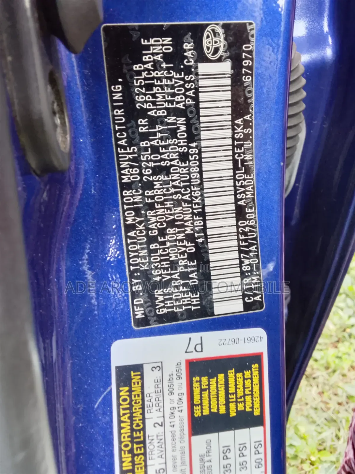 Toyota Camry 2015 Blue