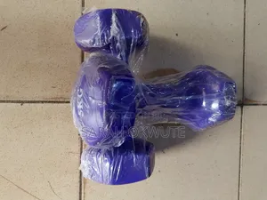 A Pair of 5kg Purple Neoprene Dumbbells