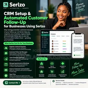 CRM Setup & Automated Customer Follow-Up for Businesses Using Serlzo
