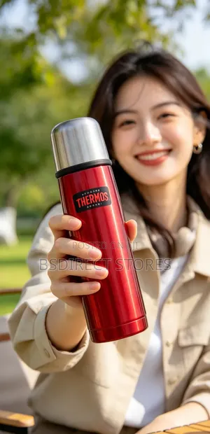 Genuine Thermos 500ml Light Compact Vacuum Steel Flask Red