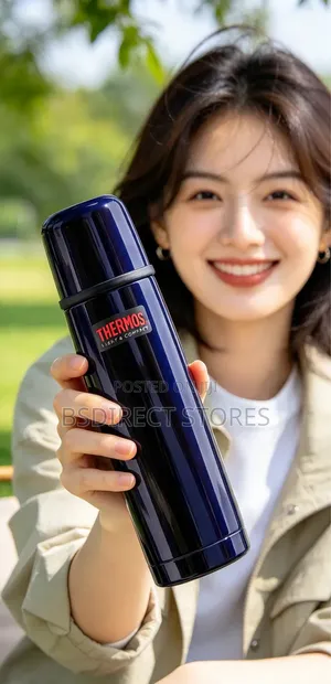 Genuine Thermos Light Compact Flask, Midnight Blue, 1.0 L