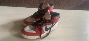 Air Jordan Nike Sneakers Red Black and White