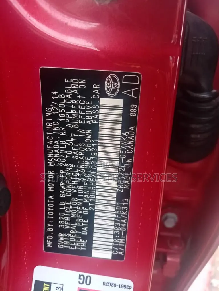 Toyota Corolla 2015 Red