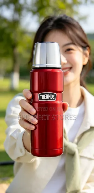 Thermos CRANBERRY RED Stainless Steel King Drink Flask,470ml