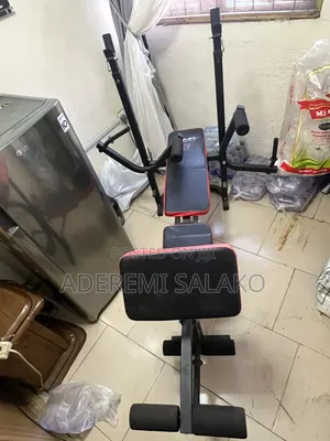 Workout Bench With Barbell Rack, Preacher Curl Pad & Chest Flys