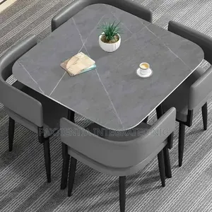 Portable 4-Seater Marble Dining