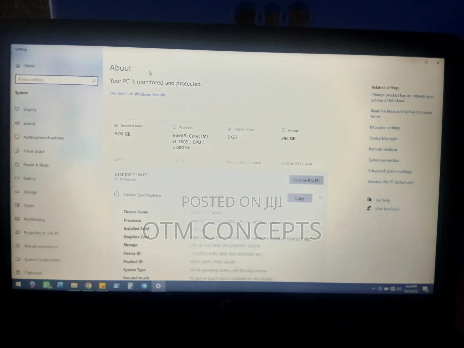 Laptop HP 8GB Intel Core i3 SSD 320GB