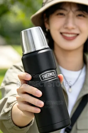 Thermos MATT BLACK Stainless Steel King Drink Flask, 470ml