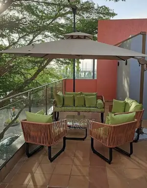 Unique Imported Rattan Outdoor Five Seater Set and Table