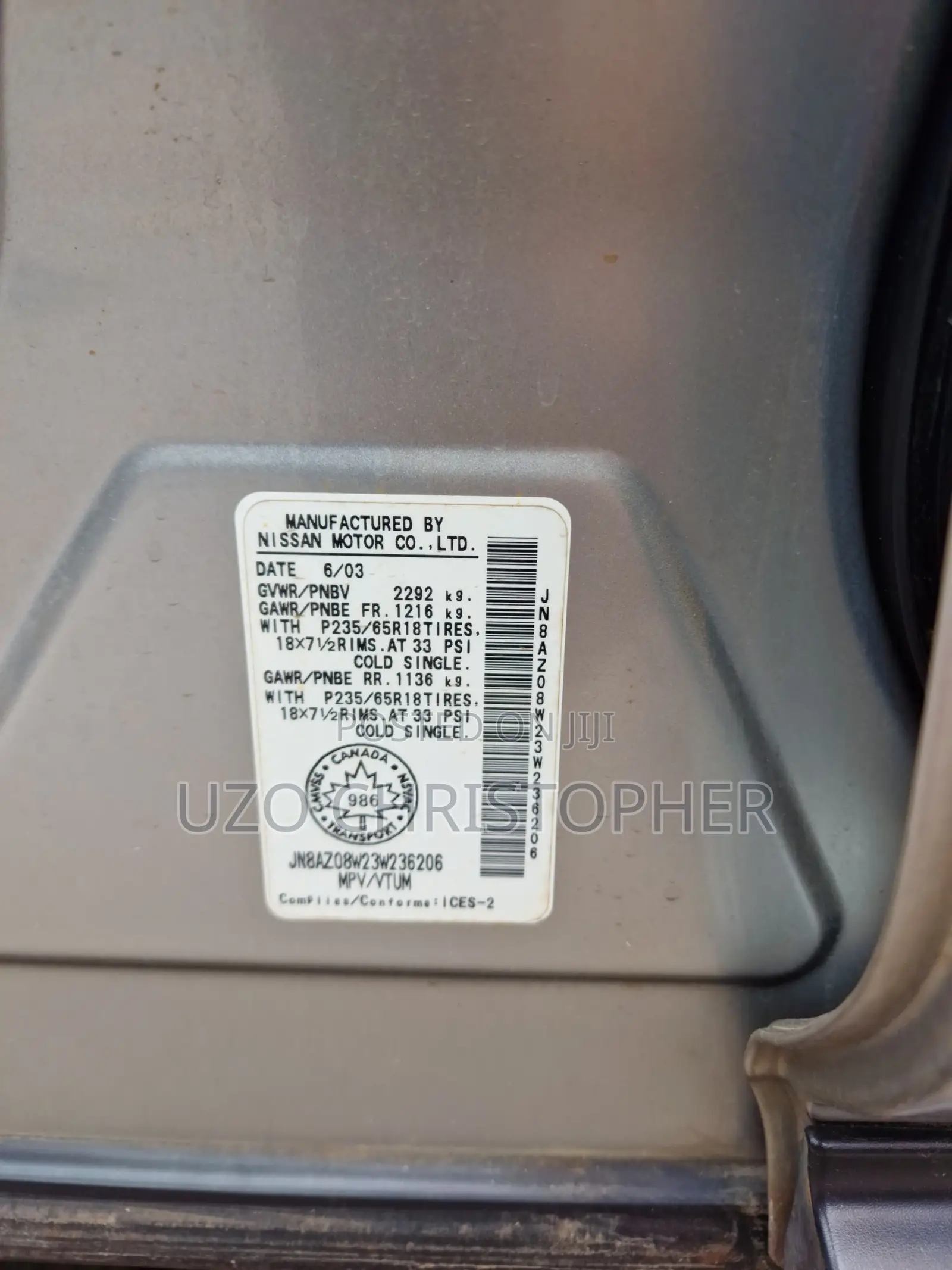 Nissan Murano 2004 Silver