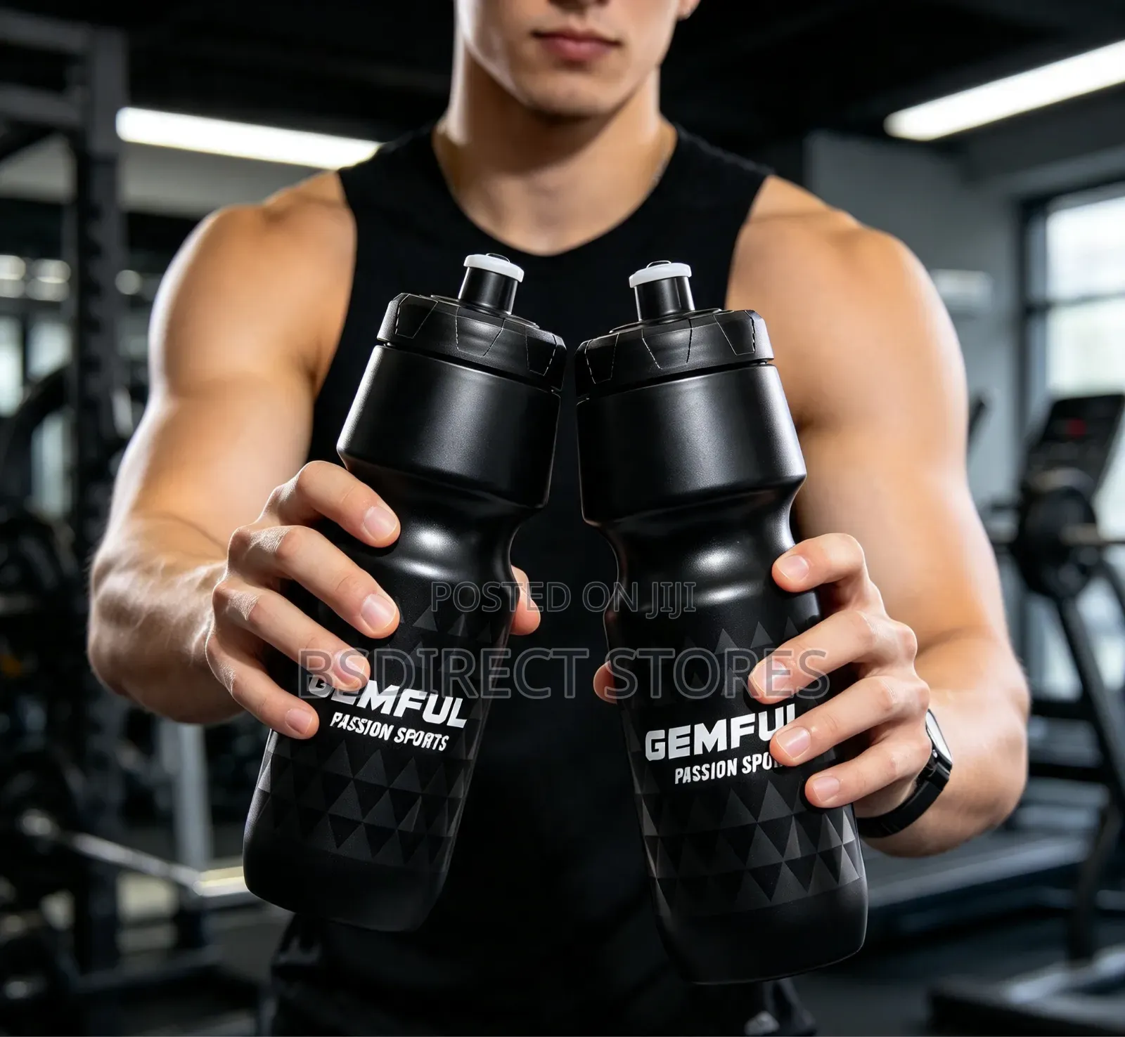 GEMFUL Bike Water Bottle With Cage (2 Bottles With 2 Holders