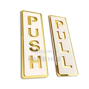 Premium Gold-Plated Push and Pull Door Signage
