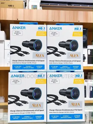 Anker 167.5W Ultra Fast Triple-Port Laptop Car Charger Gray
